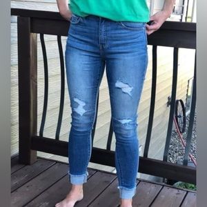 KanCan distressed cuffed bottom skinny jean